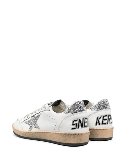 Shop Golden Goose Ball Star Glitter-embellished Sneakers In White