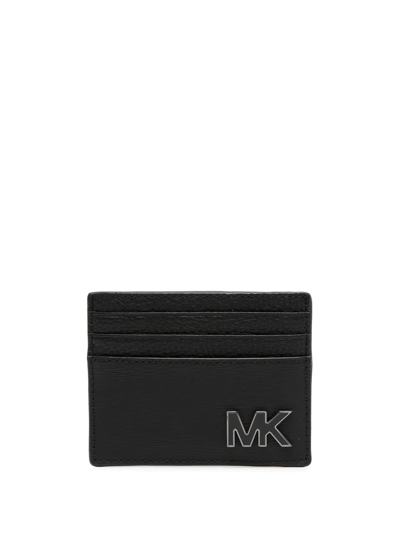 Shop Michael Kors Logo-plaque Cardholder In Black