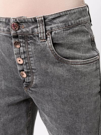 Shop Brunello Cucinelli Fade-effect Straight-leg Jeans In Black