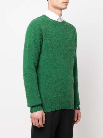 Shop Mackintosh Hutchins Wool Crew-neck Jumper In Green