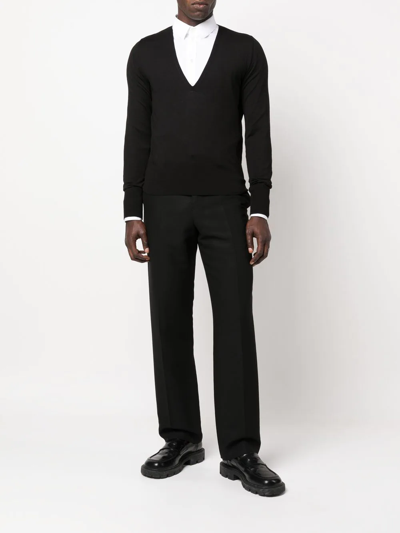 Sapio V-neck Long-sleeve Jumper In Black