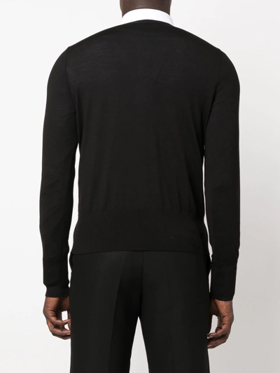 Shop Sapio V-neck Long-sleeve Jumper In Black