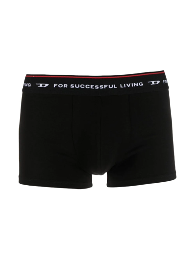 Diesel Three Pack Logo-waistband Boxer Briefs In Black | ModeSens