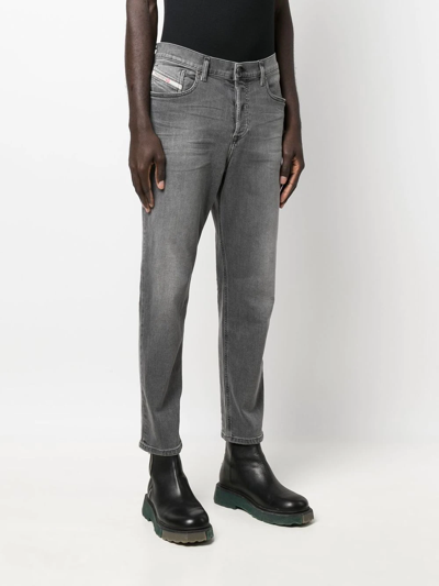 Shop Diesel 2005 D-fining Tapered Jeans In Grey