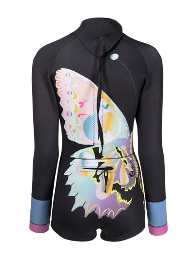 Cynthia Rowley Long-sleeve Wet Suit In Black