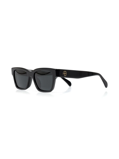 Shop Anine Bing Daria Square-frame Sunglasses In Black
