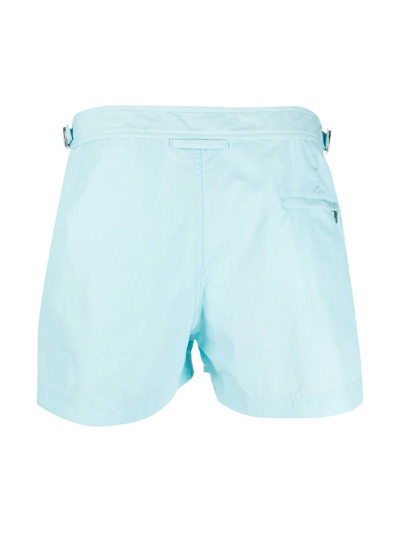 Shop Orlebar Brown Springer Side-strap Swim Shorts In Blue