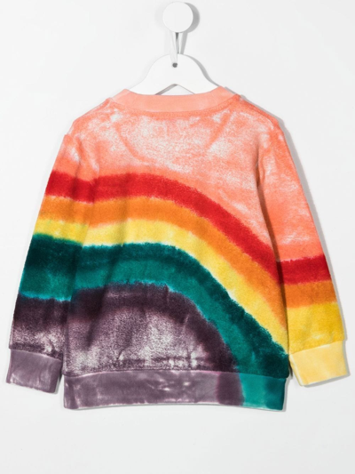 Shop Acne Studios Rainbow-print Organic Cotton Sweatshirt In Pink