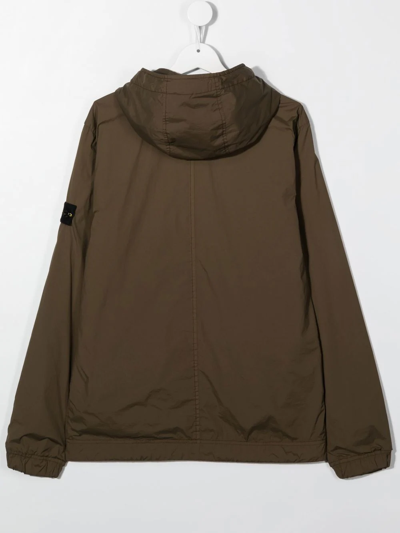 Stone Island Compass-patch Jacket In Green