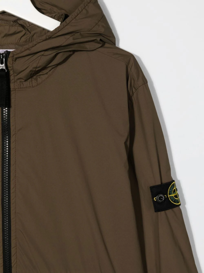 Stone Island Compass-patch Jacket In Green