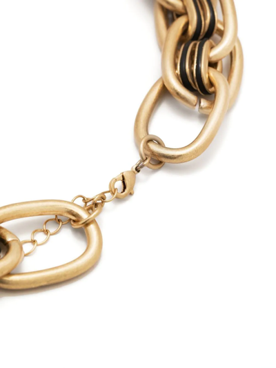 Shop Patrizia Pepe Multi-link Chain Necklace In Gold