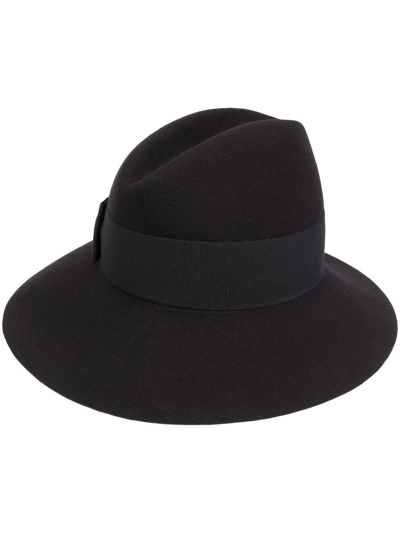 Shop Patrizia Pepe Wide-brim Felt Hat In Black