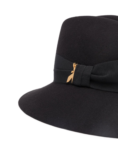 Shop Patrizia Pepe Wide-brim Felt Hat In Black