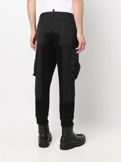 Dsquared2 Multiple Cargo-pocket Detail Trousers In Black