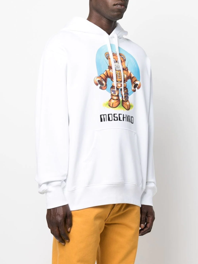 Moschino Men's Teddy Print Sweatshirt In White