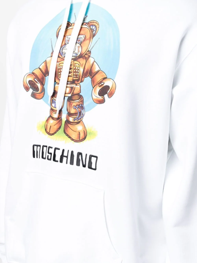 Shop Moschino Logo-print Detail Hoodie In White
