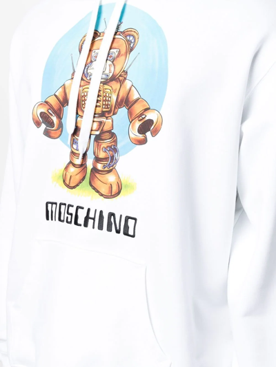 Moschino Men's Teddy Print Sweatshirt In White