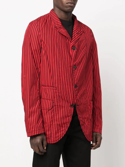 Shop Comme Des Garçons Shirt Striped Lightweight Blazer In Red