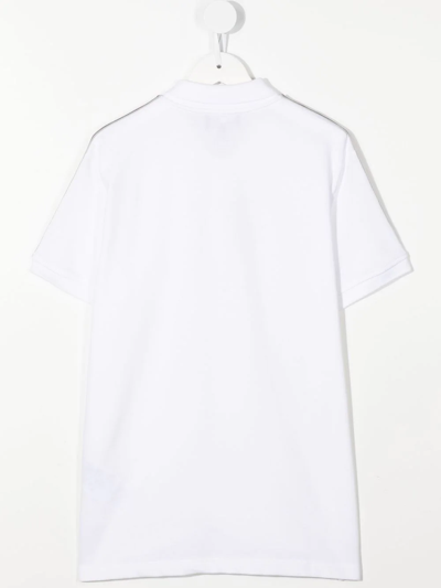 Shop Emporio Armani Logo-tape Short-sleeved Polo Shirt In White