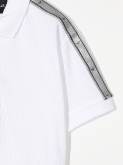 Shop Emporio Armani Logo-tape Short-sleeved Polo Shirt In White