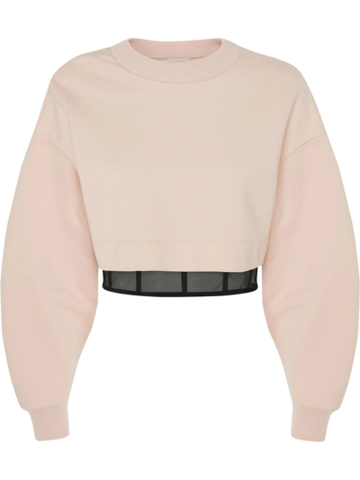 Shop Alexander Mcqueen Layered Cropped Sweatshirt In Pink