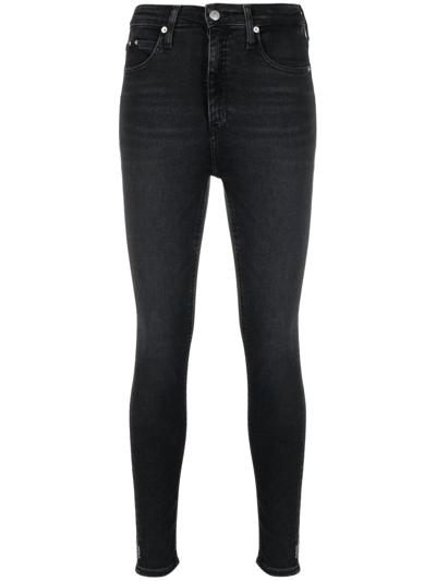 Shop Calvin Klein Jeans Est.1978 High-rise Skinny Jeans In Black