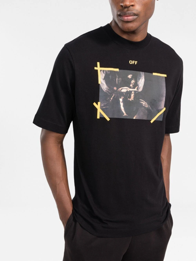 Off-white Off White T-shirts And Polos Black In Black White
