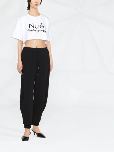 Shop Nué Logo-print Cropped T-shirt In White