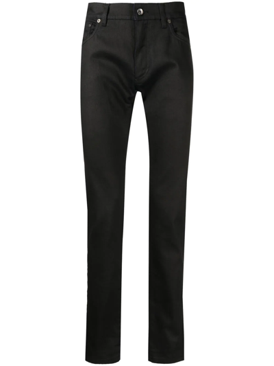 Shop Dolce & Gabbana Slim-cut Cotton Jeans In Black