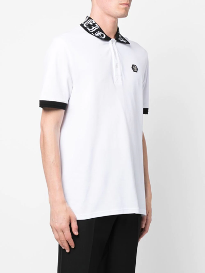Shop Philipp Plein Tm Short-sleeve Polo Shirt In White
