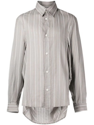 Shop Onefifteen X Anowhereman Striped Shirt In Grey