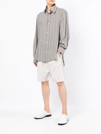 Shop Onefifteen X Anowhereman Striped Shirt In Grey