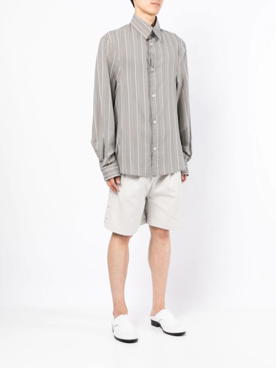 Shop Onefifteen X Anowhereman Striped Shirt In Grey