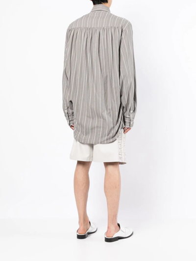 Shop Onefifteen X Anowhereman Striped Shirt In Grey