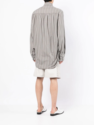 Onefifteen X Anowhereman Striped Shirt In Grey