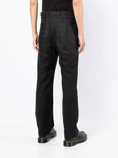 Shop Onefifteen X Anowhereman Check-pattern Trousers In Black
