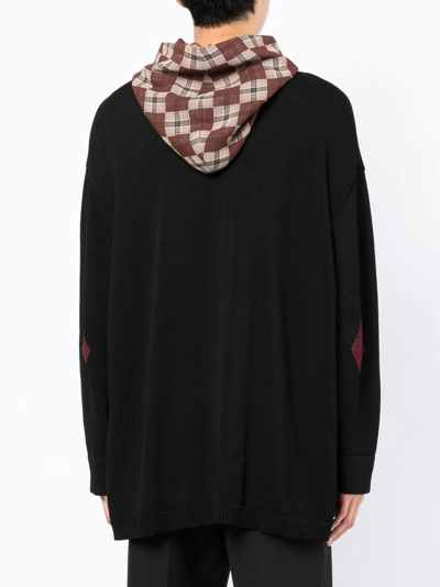 Onefifteen X Anowhereman Check-pattern Hoodie In Black