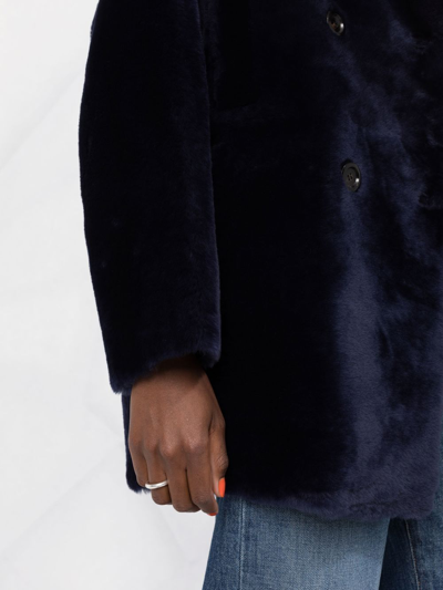 Blancha Shearling Jacket Long Sleeves In Blue