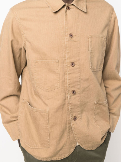 Shop Ralph Lauren Rrl Button-up Shirt Jacket In Brown
