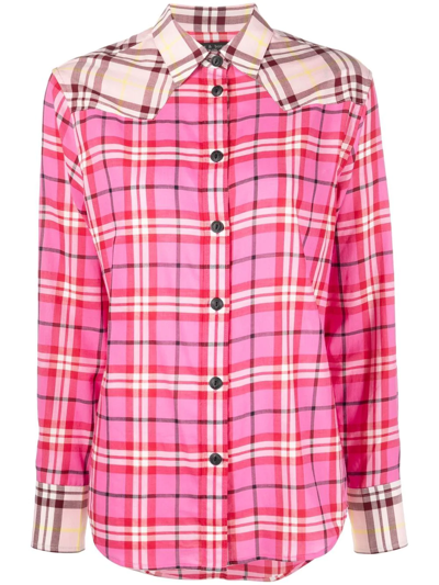 Shop Rag & Bone Check-pattern Button-up Shirt In Pink