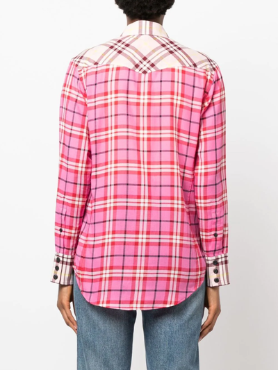 Shop Rag & Bone Check-pattern Button-up Shirt In Pink