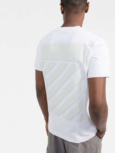 Off-white Diag Stripe Print T-shirt In Grey