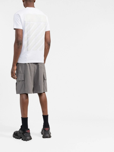 Off-white Diag Stripe Print T-shirt In Grey