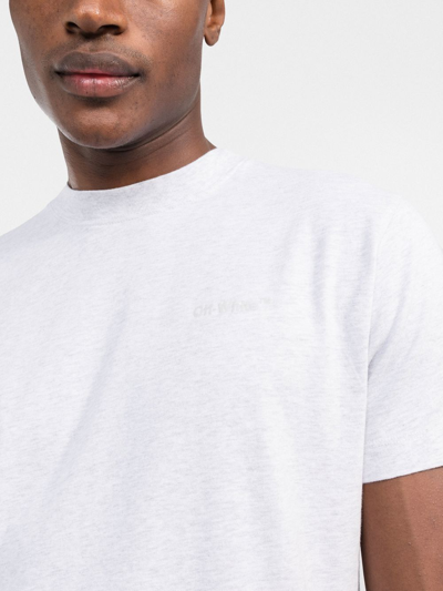 Off-white Diag Stripe Print T-shirt In Grey