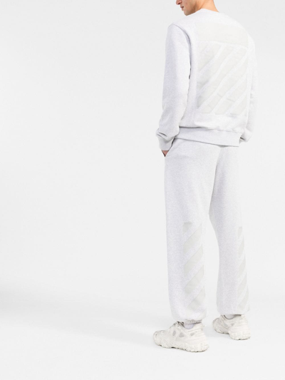 Shop Off-white Diag Stripe-print Sweatshirt In Grey