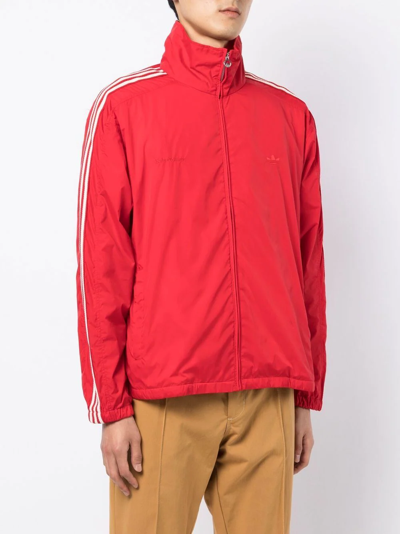 Shop Adidas Originals X Wales Bonner Zip Track Jacket In Red