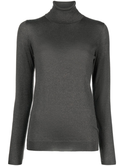 Brunello Cucinelli Women Cashmere And Silk Turtle-neck Sweater In Grey