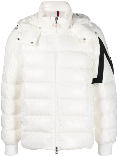 Moncler Hooded Feather Down Jacket In White | ModeSens