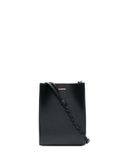 Shop Jil Sander Logo-print Tangle Shoulder Bag In Black