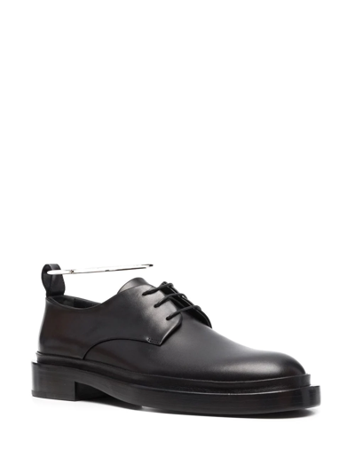 Jil Sander Black Royal Anklet Leather Brogues In Black